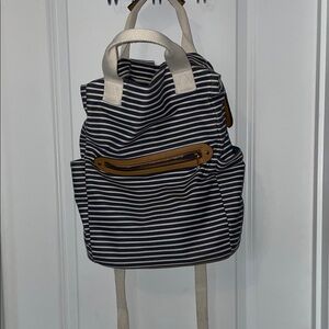 Striped Navy and White Backpack